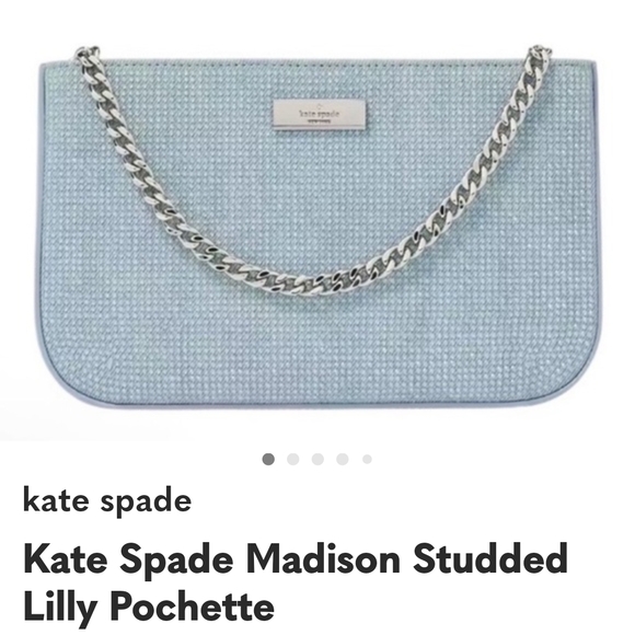 kate spade Handbags - kate spade Light Blue Denim Studded  Shoulder Bag with Silver Chain